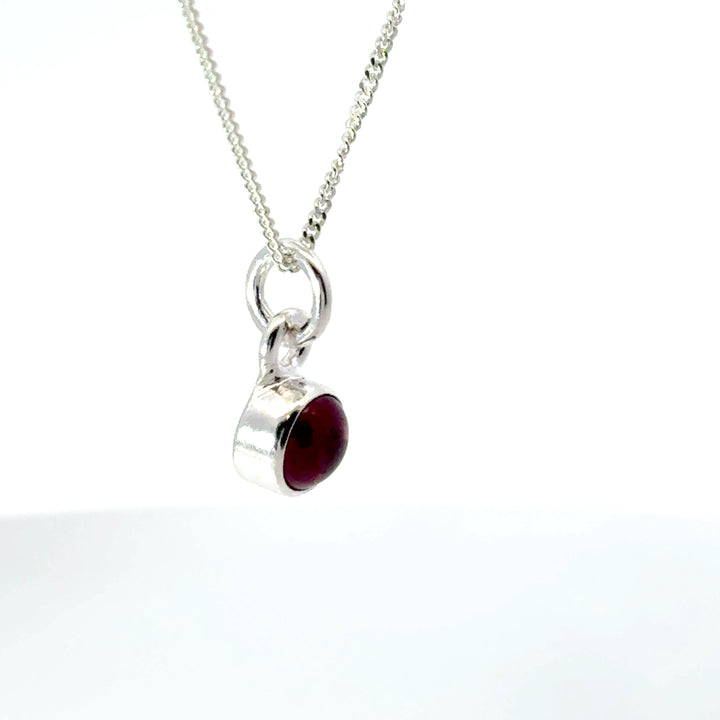 Sterling Silver Garnet Necklace by Blackbird Jewellery | Handmade jewellery