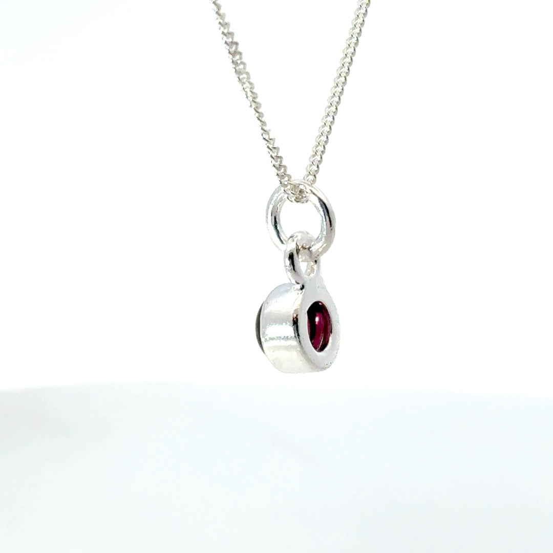 Sterling Silver Garnet Necklace by Blackbird Jewellery | Handmade jewellery