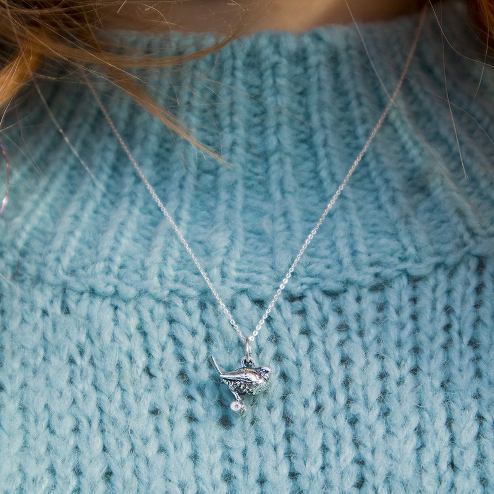 Blackbird Jewellery Sterling Silver Robin Charm – Handmade Jewellery Gift for Her