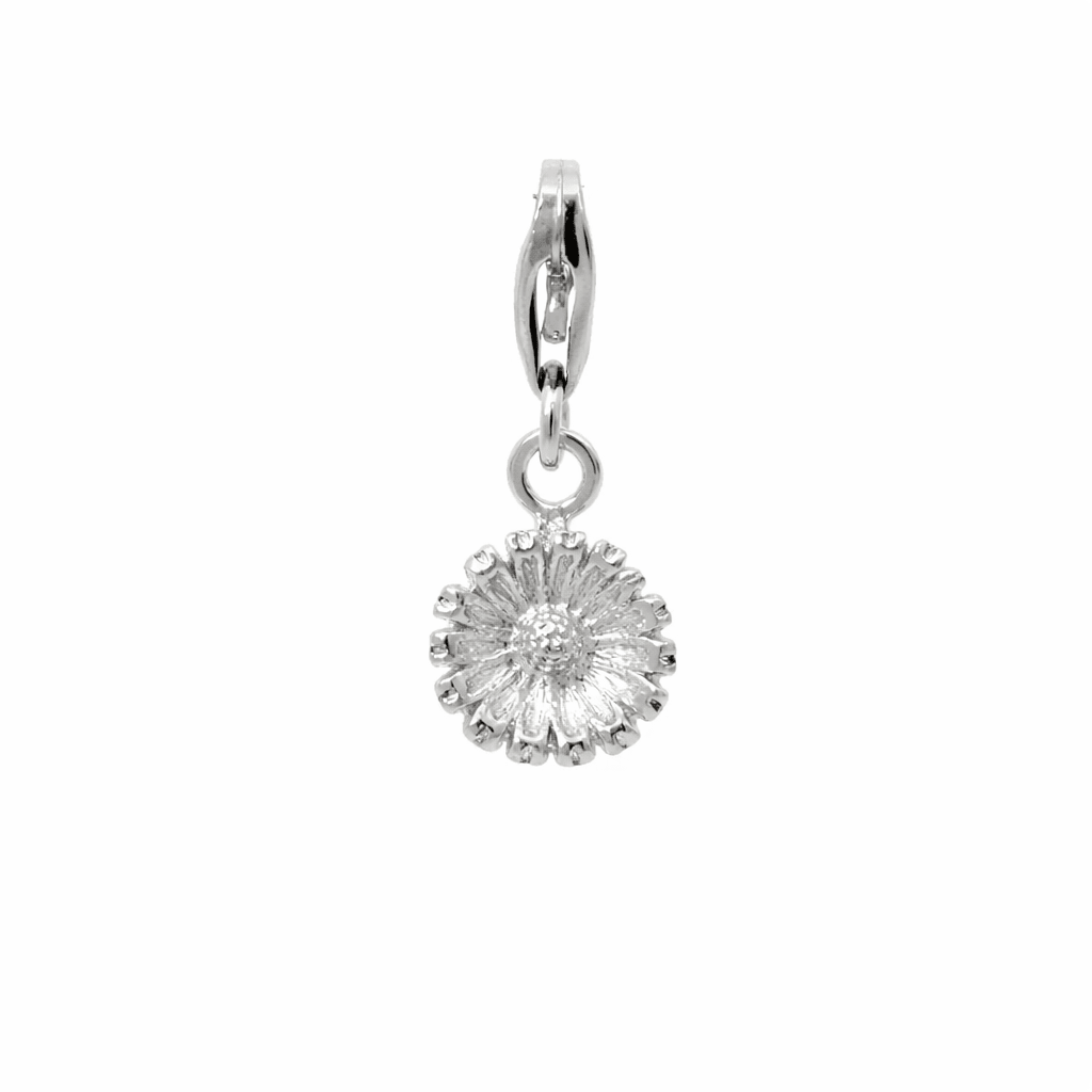 Sterling Silver Daisy Flower Clip - On Charm by Blackbird Jewellery | Handmade jewellery