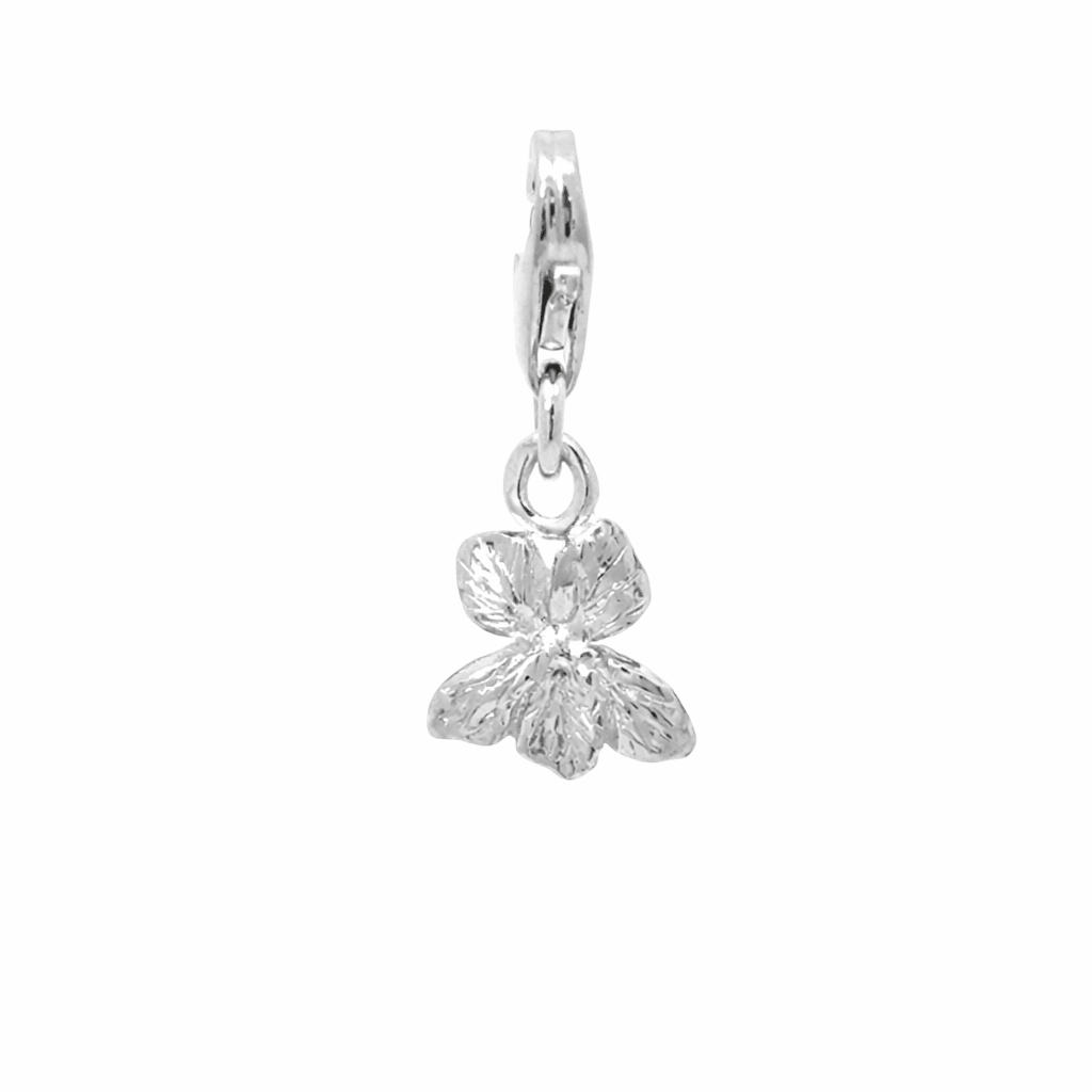 Sterling Silver Violet Clip - On Charm by Blackbird Jewellery | Handmade jewellery