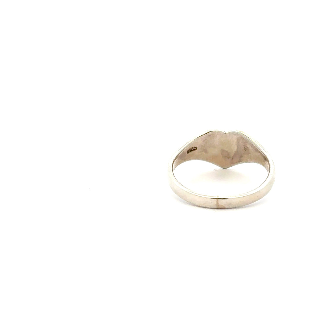 Sterling Silver Heart Signet Ring by Blackbird Jewellery | Handmade jewellery