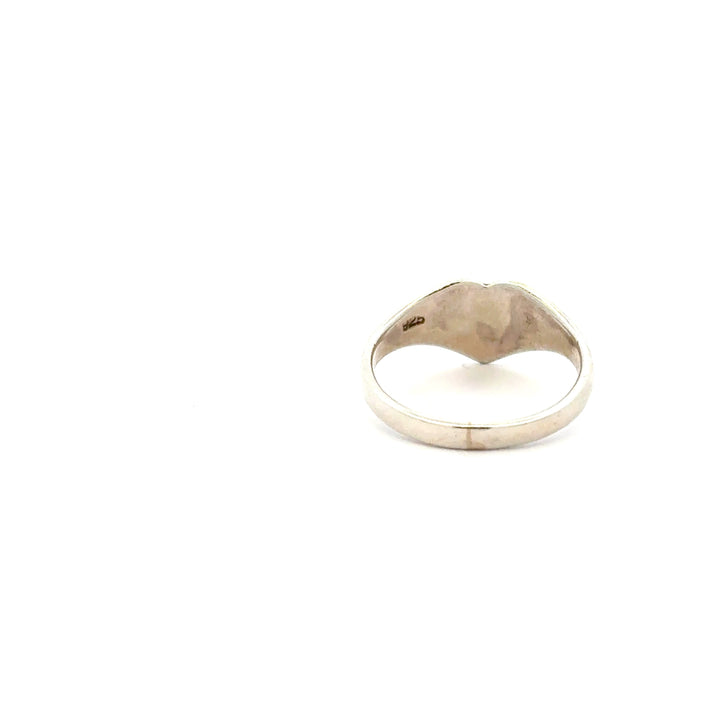 Sterling Silver Heart Signet Ring by Blackbird Jewellery | Handmade jewellery