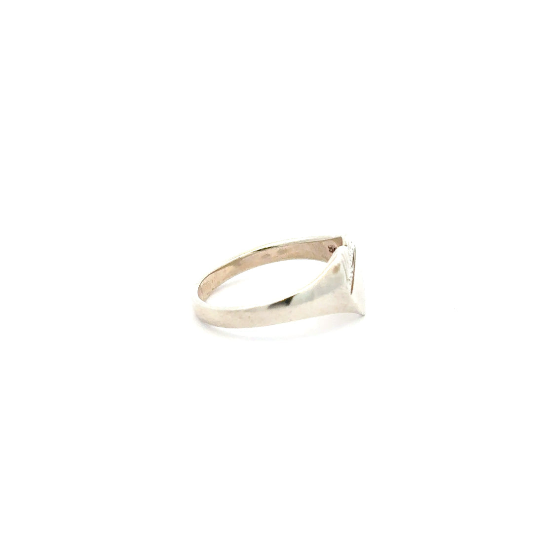 Sterling Silver Heart Signet Ring by Blackbird Jewellery | Handmade jewellery