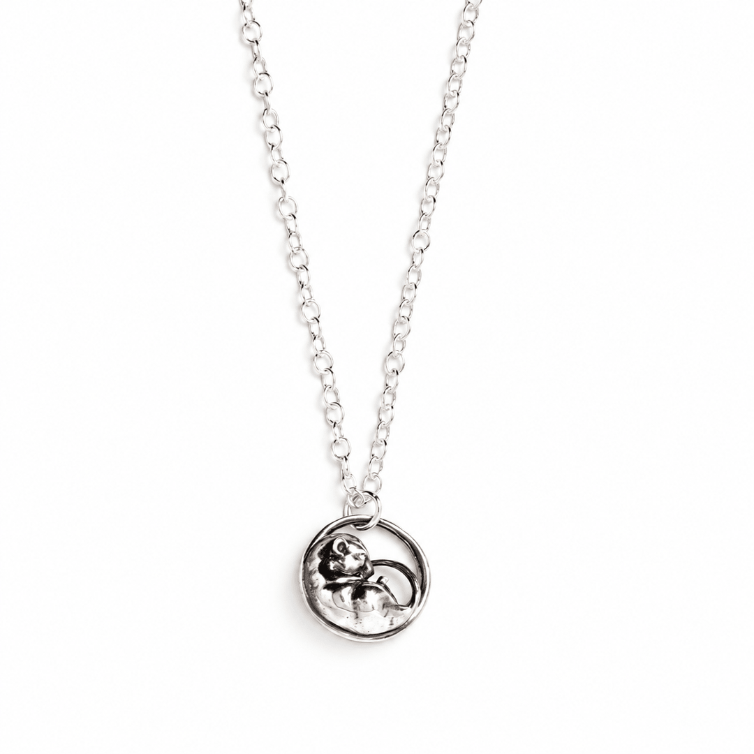 Sterling Silver Sleeping Dormouse Necklace by Blackbird Jewellery | Handmade jewellery