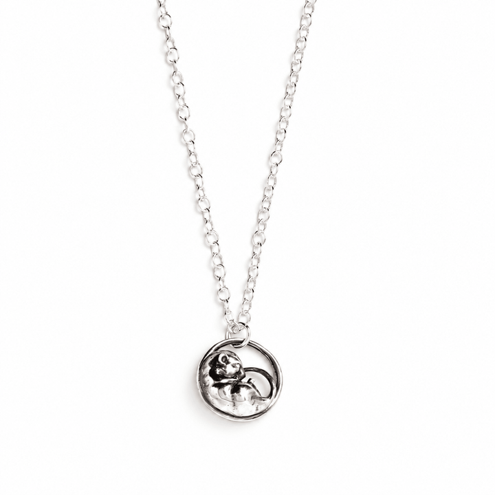 Sterling Silver Sleeping Dormouse Necklace by Blackbird Jewellery | Handmade jewellery