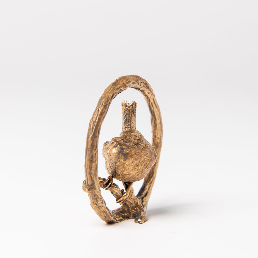 Blackbird jewellery Miniature Bird Collection – bronze wren ornament for gifting