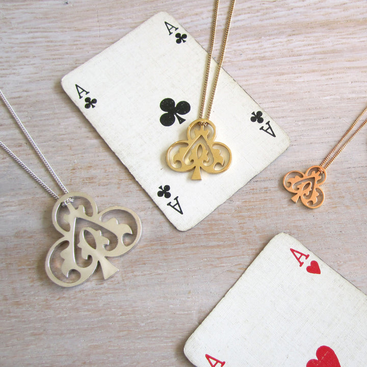 Rose Gold Vermeil Ace of Clubs Necklace – Small Pendant