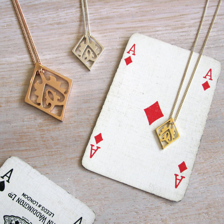 Gold Vermeil Ace of Diamonds Necklace