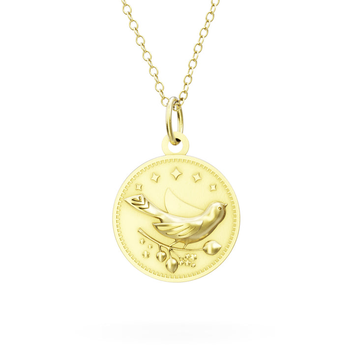 Gold Vermeil Enchanted Animals Bird Necklace