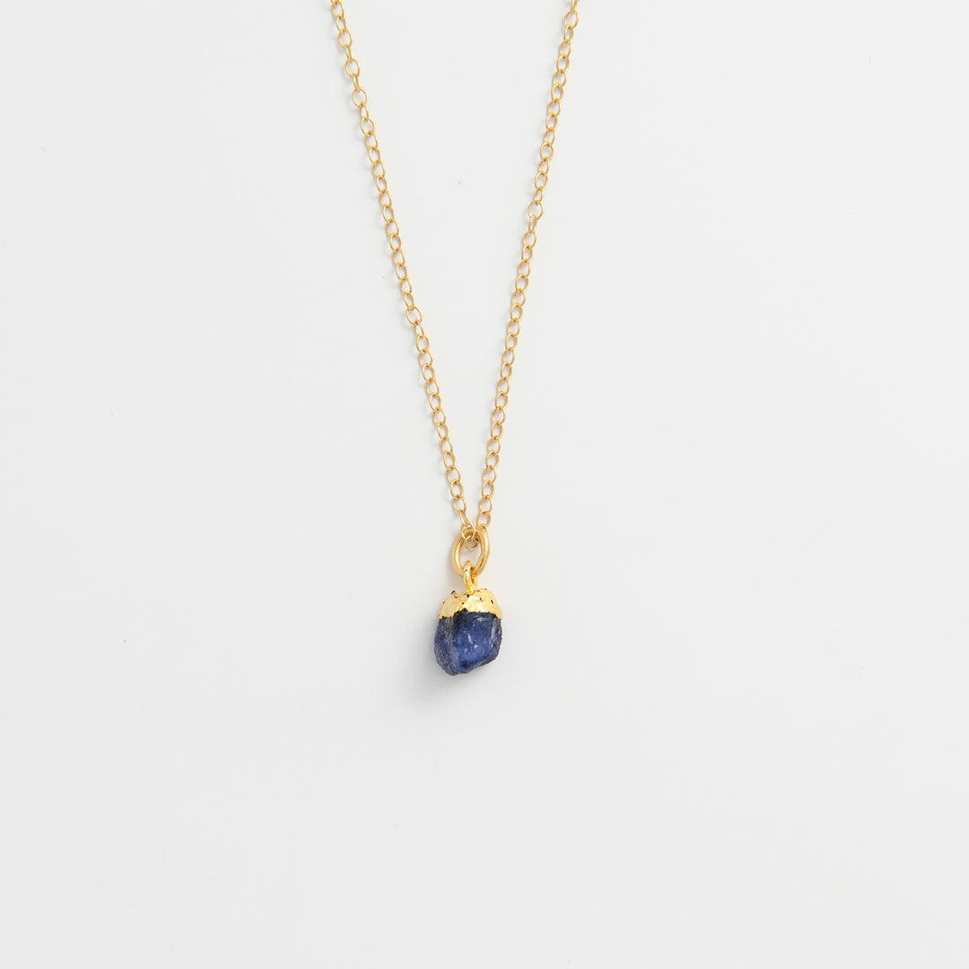 Gold Vermeil Sapphire Raw Crystal Necklace