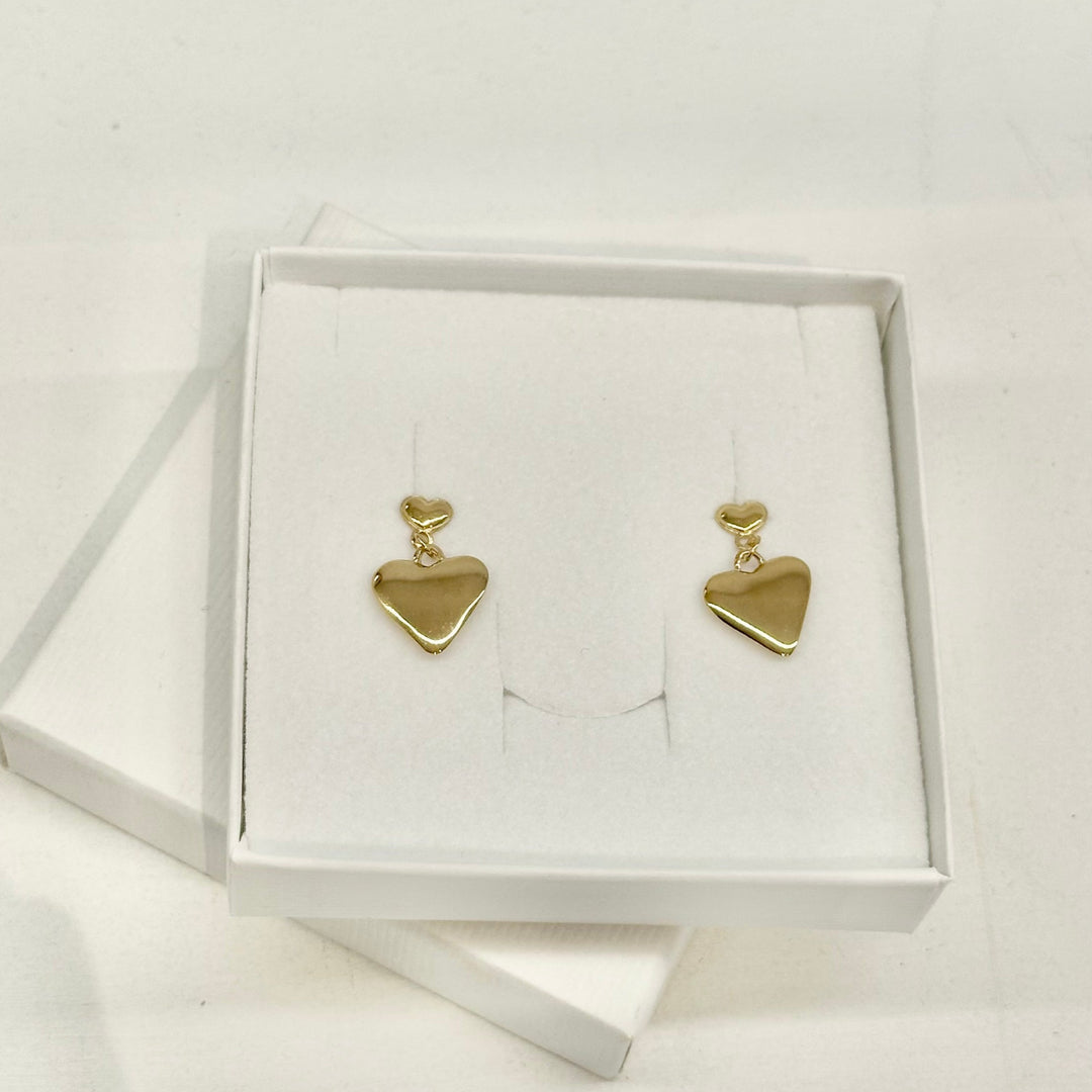 18ct Gold Vermeil Heart Drop Earrings