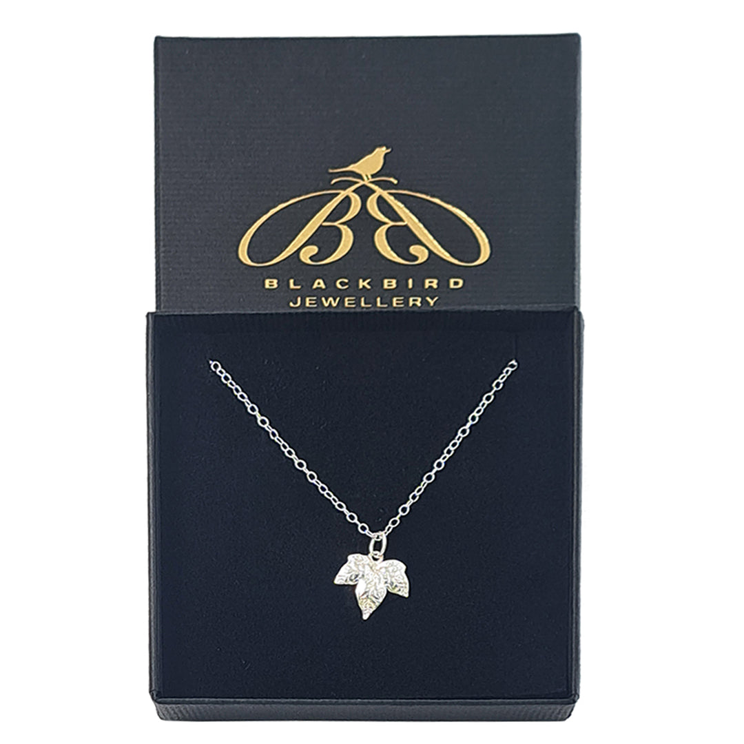 Bright Sterling Silver Ivy Leaf Necklace