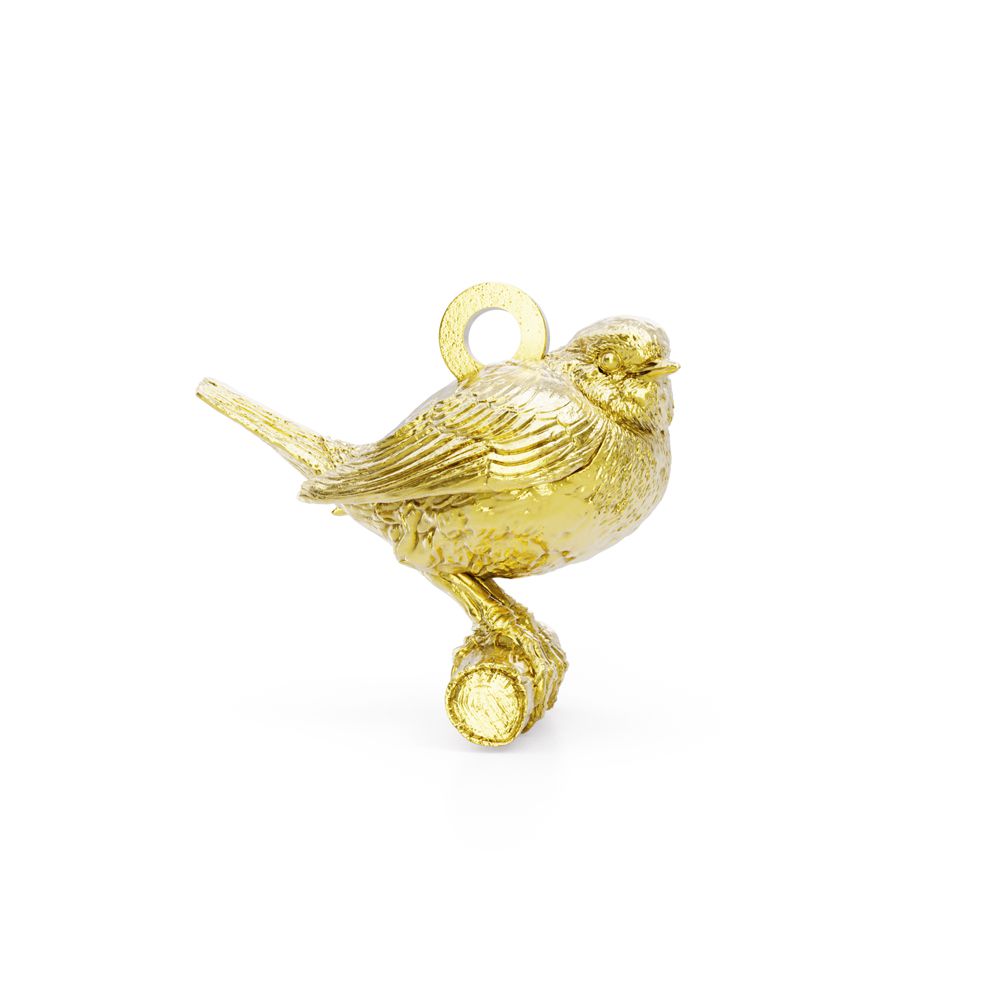 Licensed To Charm Robin Gold Vermeil Charm on a white background 