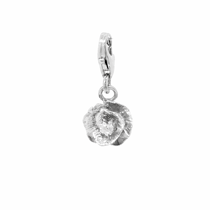 Sterling Silver Poppy Flower Clip On Charm