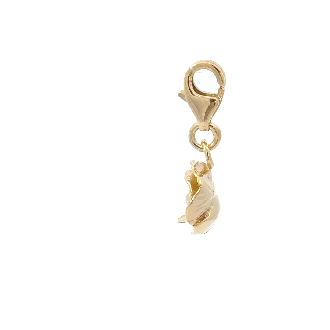 18ct Gold Vermeil Poppy Flower Clip On Charm