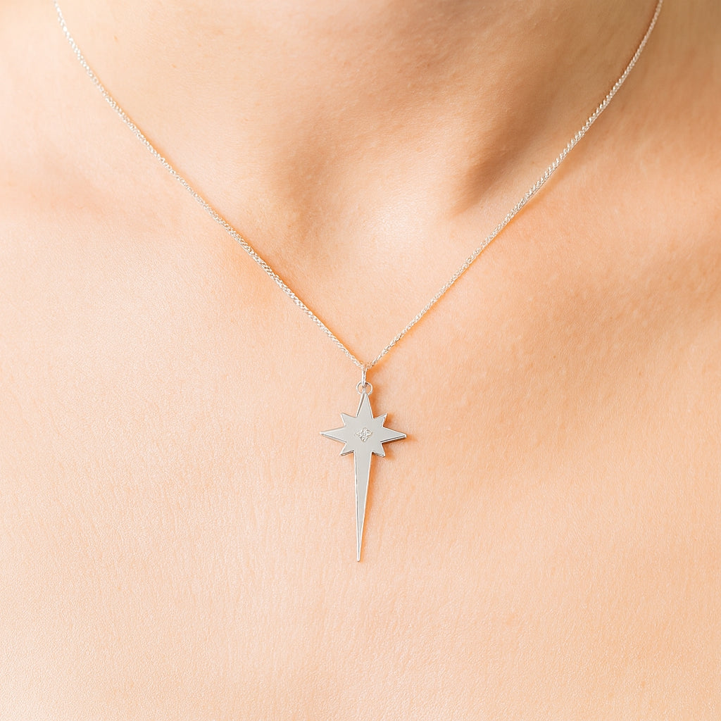 Sterling Silver North Star Necklace