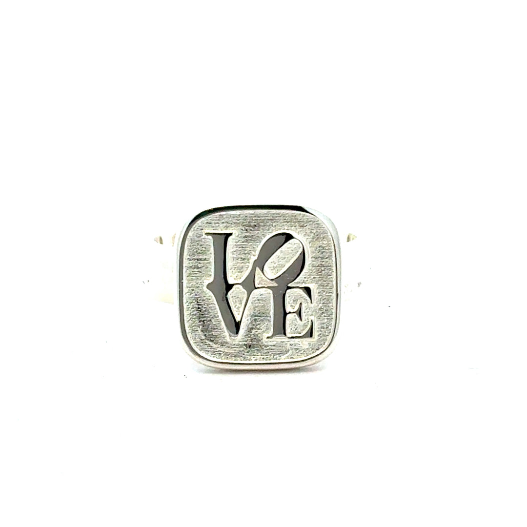Sterling Silver Graffiti Love Ring