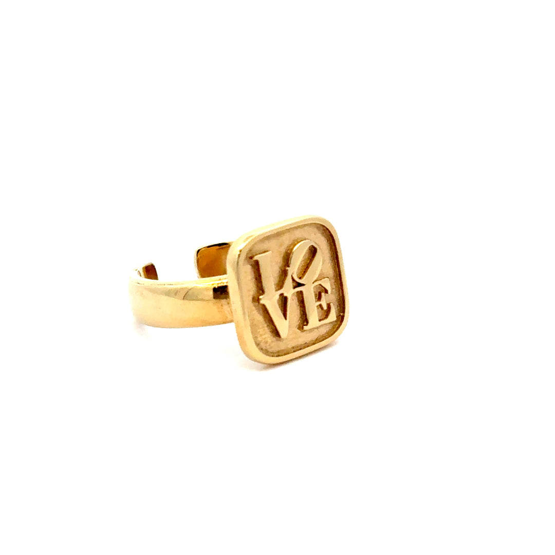 18ct Gold Vermeil Graffiti Love Ring