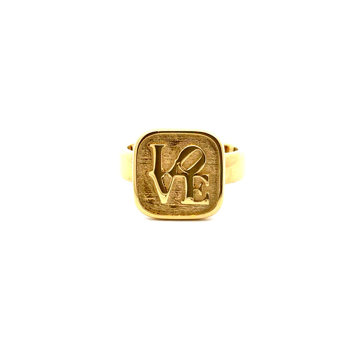18ct Gold Vermeil Graffiti Love Ring