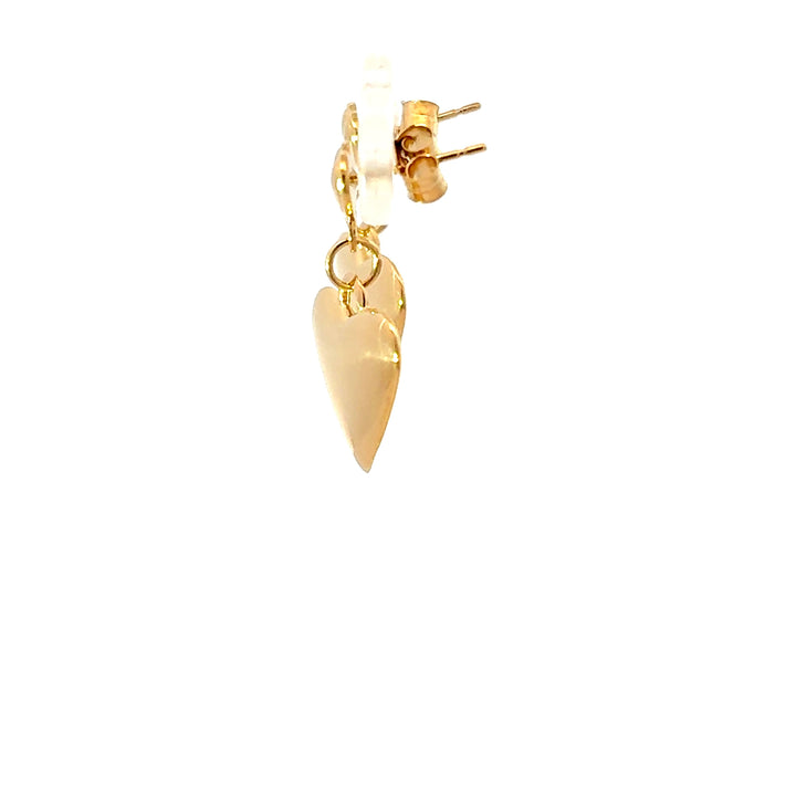 18ct Gold Vermeil Heart Drop Earrings