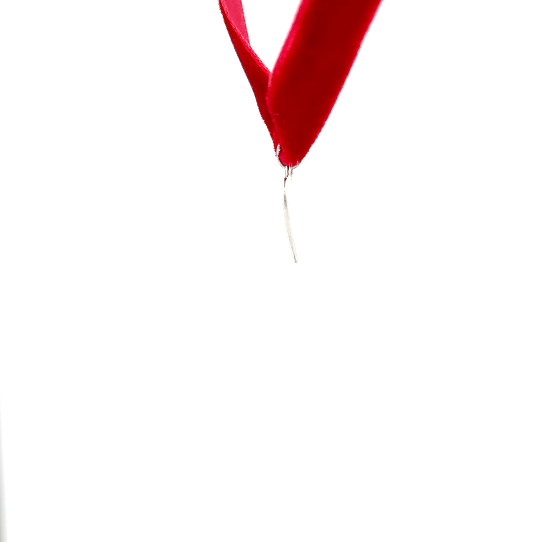 Sterling Silver Heart Ribbon Necklace