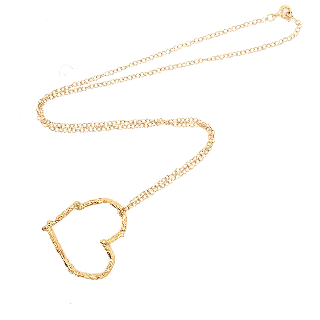 18ct Gold Vermeil Twig Heart Necklace