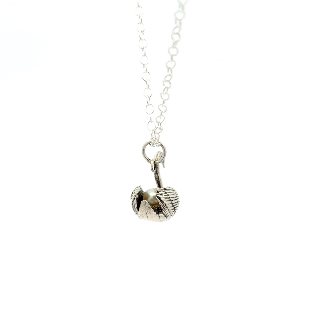 Sterling Silver Swan with Pearl Necklace