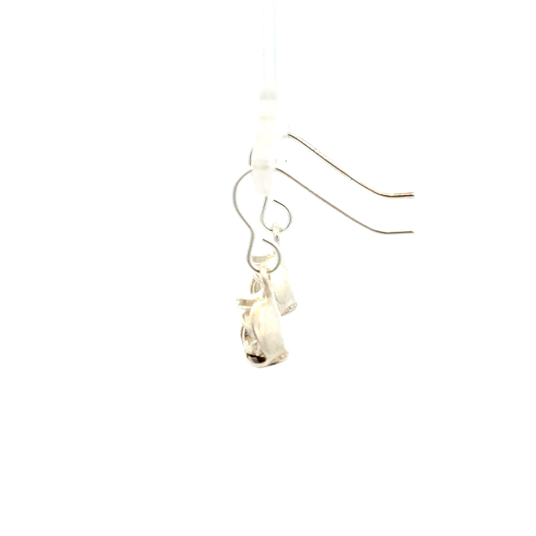 Sterling Silver Rose Drop Earrings