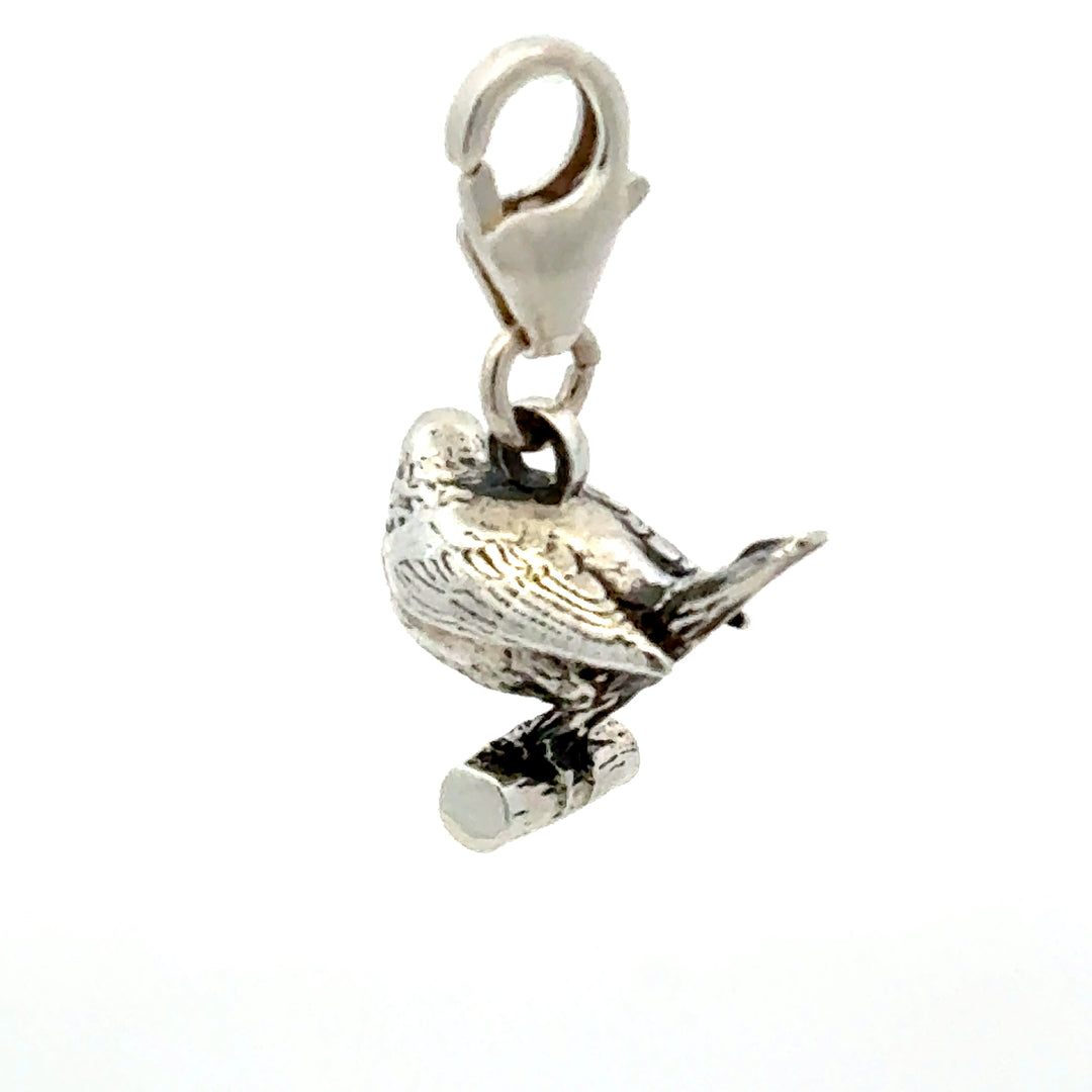 Sterling Silver Robin Clip-On Charm