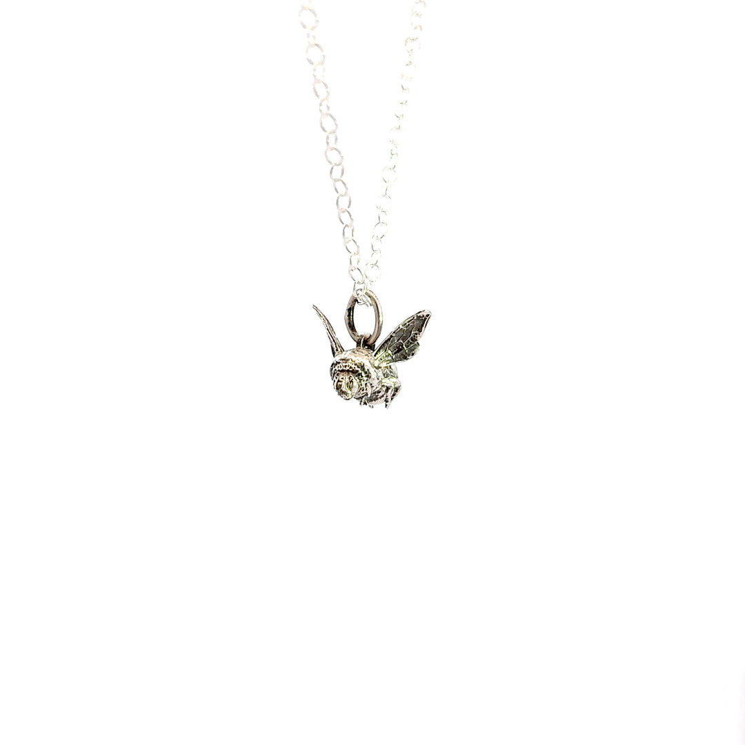 Sterling Silver Bee Pendant Necklace by Blackbird Jewellery | Handmade jewellery
