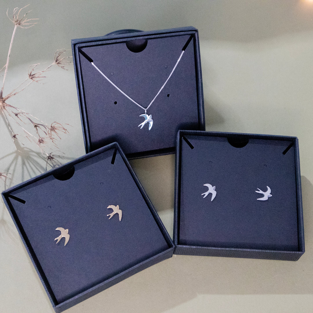 Sterling Silver Swallow Earrings