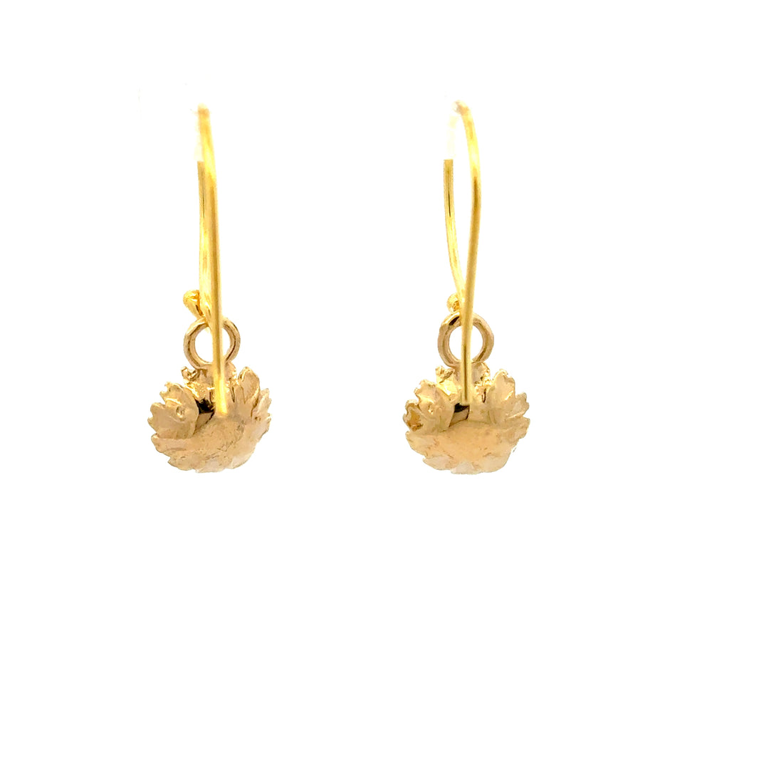 Blackbird Jewellery 18ct gold vermeil daisy drop earrings handmade floral jewellery gift for her backview 
