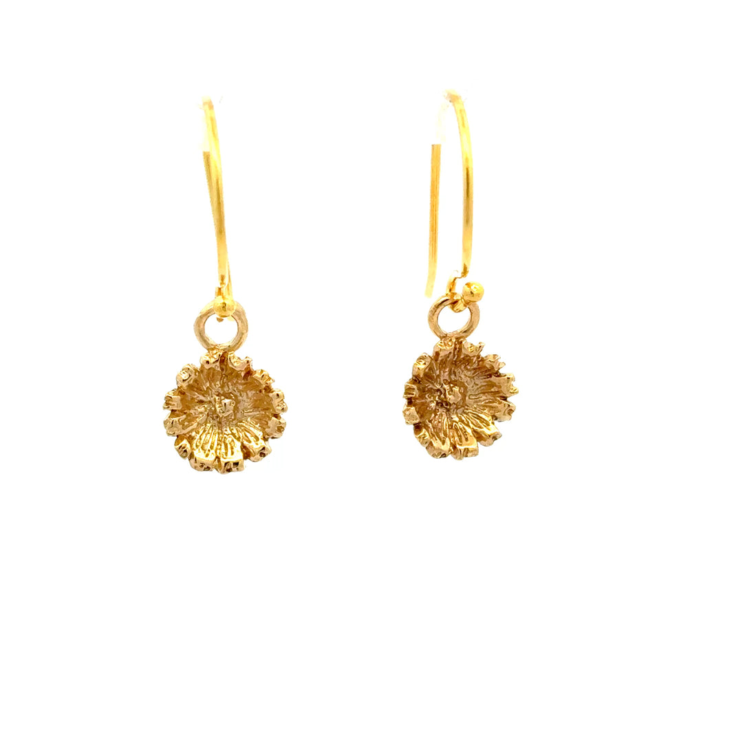 Blackbird Jewellery 18ct gold vermeil daisy drop earrings handmade floral jewellery gift for her