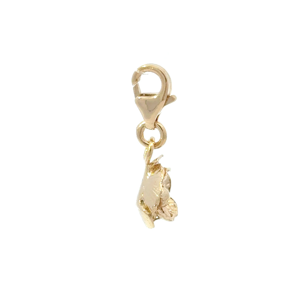 18ct Gold Vermeil Rose Clip - On Charm by Blackbird Jewellery | Handmade jewellery