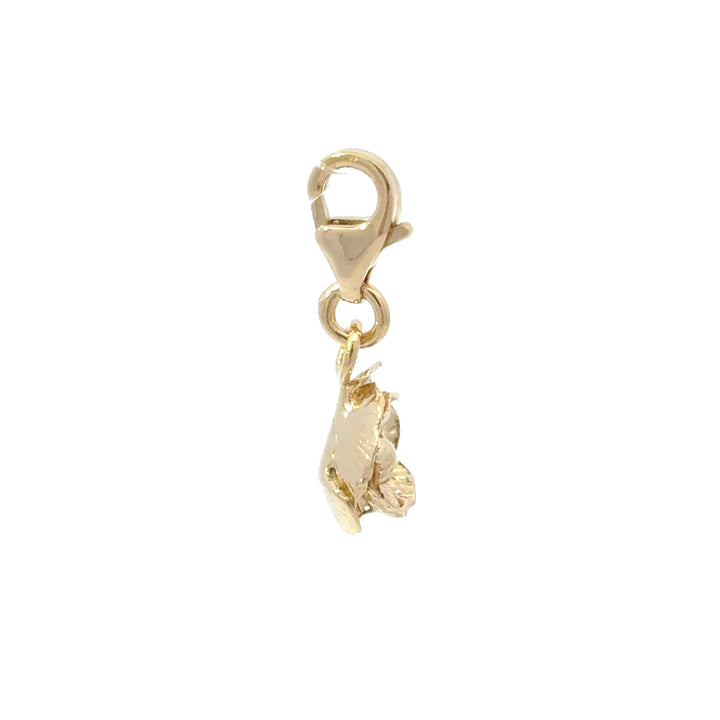 18ct Gold Vermeil Rose Clip - On Charm by Blackbird Jewellery | Handmade jewellery