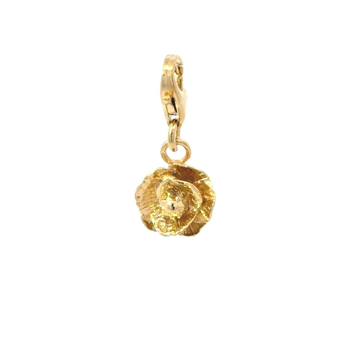 18ct Gold Vermeil Poppy Flower Clip On Charm by Blackbird Jewellery | Handmade jewellery