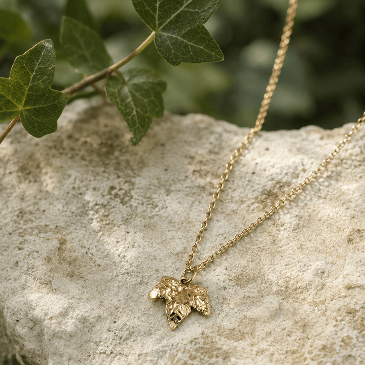 18ct Gold Vermeil Ivy Leaf Necklace by Blackbird Jewellery | Handmade jewellery