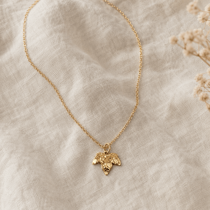 18ct Gold Vermeil Ivy Leaf Necklace by Blackbird Jewellery | Handmade jewellery