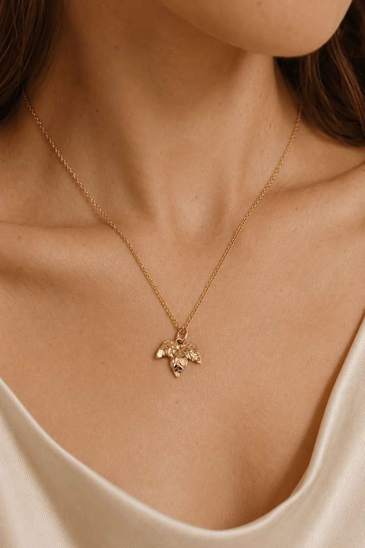18ct Gold Vermeil Ivy Leaf Necklace by Blackbird Jewellery | Handmade jewellery