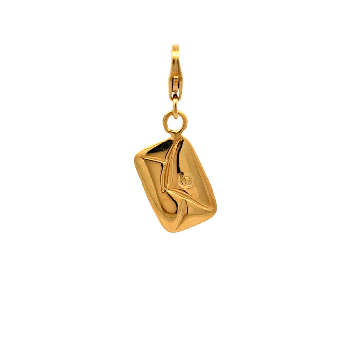 18ct Gold Vermeil Love Letter Clip-On Charm handmade in the UK by Blackbird Jewellery