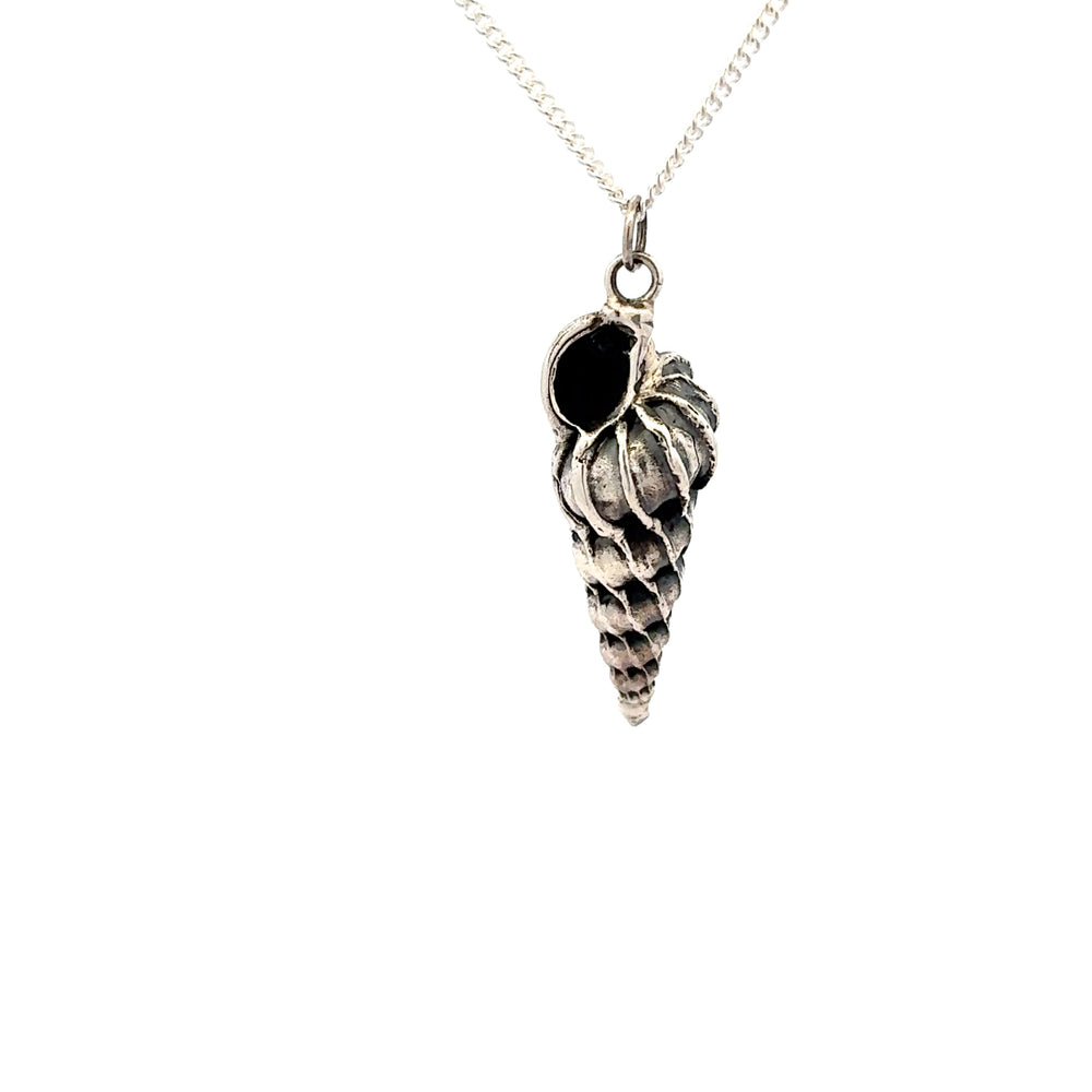 Sterling Silver Oxidized Wentletrap Shell Necklace by Blackbird Jewellery | Handmade jewellery