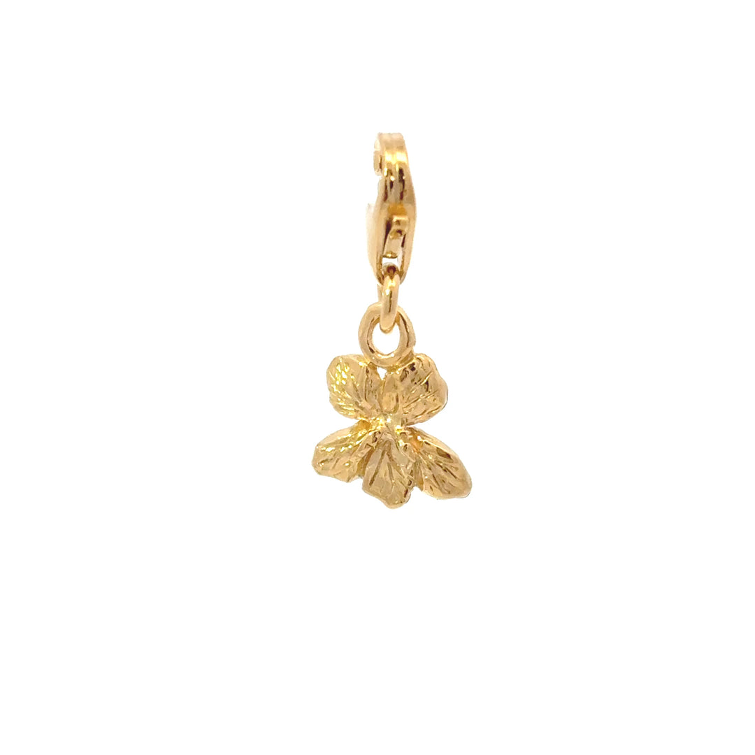 Blackbird Jewellery 18ct gold vermeil violet clip-on charm inspired by February birth flower