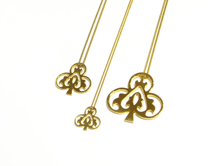 Ace of Clubs necklace available in 18mm 26mm and 38mm pendant sizes