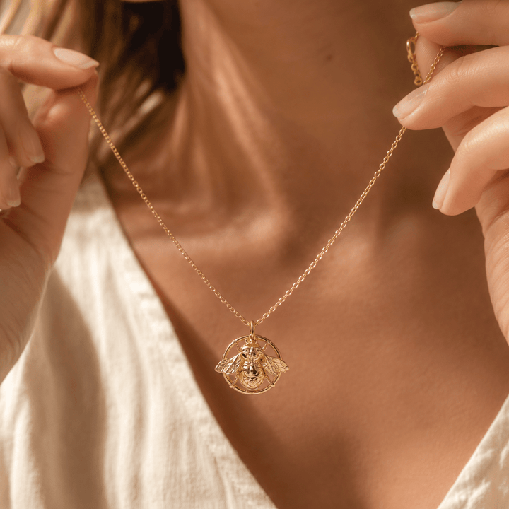 18ct Gold Vermeil Queen Bee Necklace by Blackbird Jewellery | Handmade jewellery