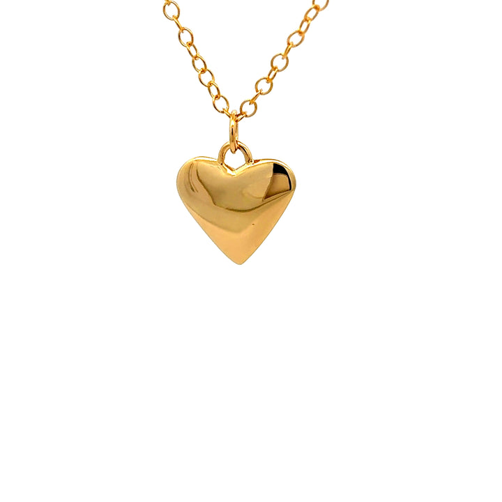 18ct Gold Vermeil Small Heart Necklace by Blackbird Jewellery | Handmade jewellery