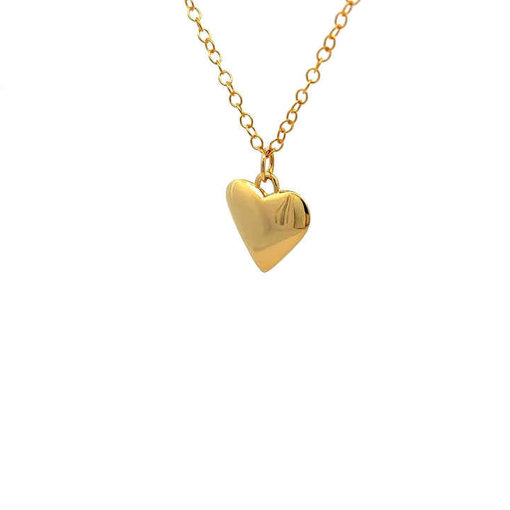 18ct Gold Vermeil Small Heart Necklace by Blackbird Jewellery | Handmade jewellery