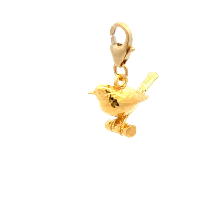 18ct Gold Vermeil Robin Clip - On Charm by Blackbird Jewellery | Handmade jewellery