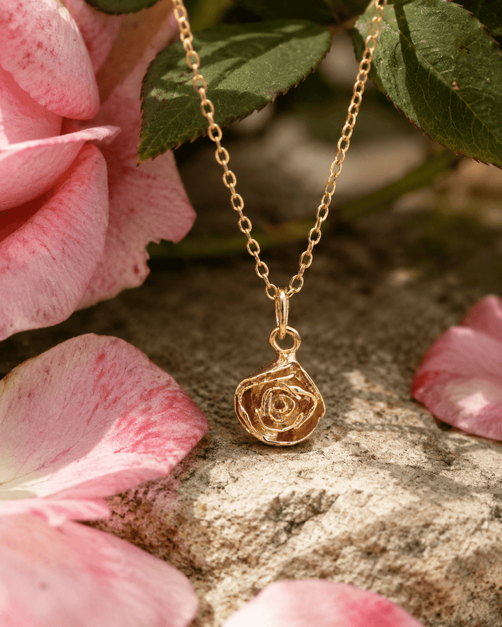 18ct Gold Vermeil Rose Necklace by Blackbird Jewellery | Handmade jewellery