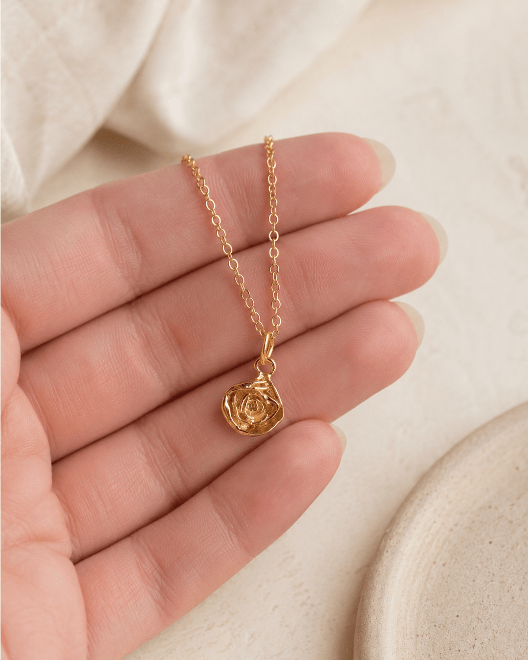 18ct Gold Vermeil Rose Necklace by Blackbird Jewellery | Handmade jewellery